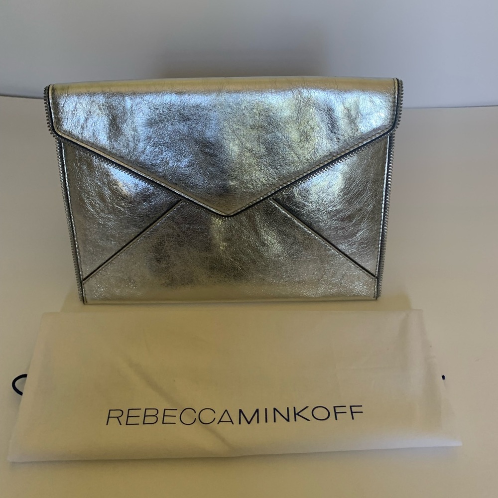 Rebecca Minkoff Silver Envelope Clutch